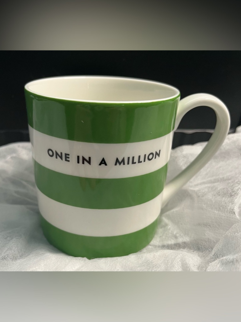Kate spade One in a Million Green Lenox  White Striped Ceramic Mug